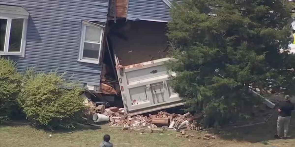 Dump Truck Slams Into New Jersey Home at 40 Mph After Driver Suffers Medical Emergency