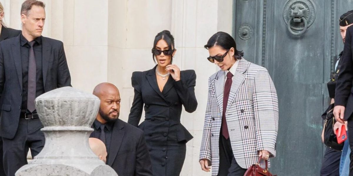Kim Kardashian Wore All Black, Head-turning Couture — and $7M in Diamonds — to Court in Paris